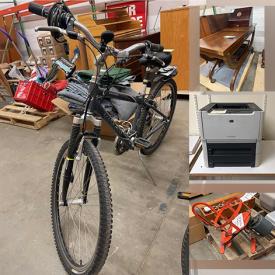 MaxSold Auction: This online auction features a coffee table, dresser and hutch, file cabinet, armoire, secretary, chess set, printers, shredder, bikes, tile cutter, cordless drill and saw, air compressor and much more!